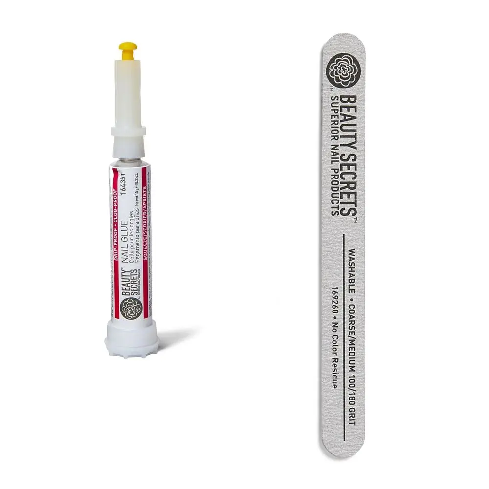 Nail Glue and Medium Coarse Grit Zebra Cushion Nail File Bundle
Nail Glue and Medium Coarse Grit Zebra Cushion Nail File Bundle