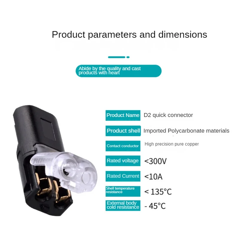100Pcs Pluggable LED Wire Connectors Buckle Fast Connect Low Voltage Wire Connectors
100Pcs Pluggable LED Wire Connectors Buckle Fast Connect Low Voltage Wire Connectors