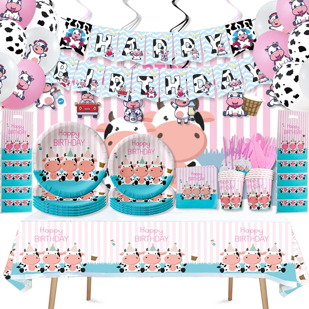 Cute Pink Cow Themed Birthday Party Supplies, Paper Plate, Tablecloth, Napkin, Cup, Straw, Knife, Fork, Spoon, Show
Cute Pink Cow Themed Birthday Party Supplies, Paper Plate, Tablecloth, Napkin, Cup, Straw, Knife, Fork, Spoon, Show
