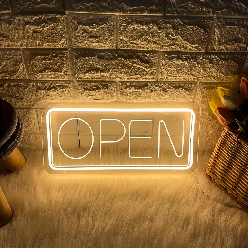 1pc Bright Neon Open Sign - USB Powered, Non-Dimmable Single Color White Light, Switch Controlled, No Battery
1pc Bright Neon Open Sign - USB Powered, Non-Dimmable Single Color White Light, Switch Controlled, No Battery