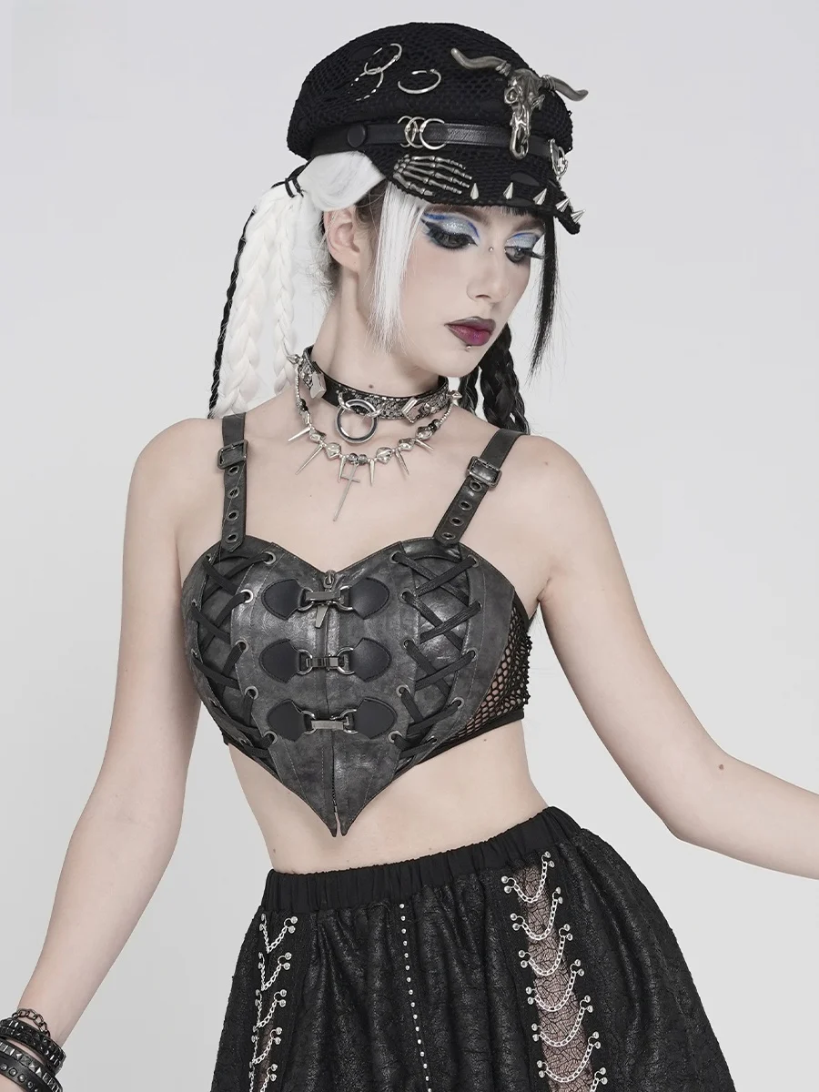 Punk Style Devil Fashion Heart Shaped Leatherette T-Shirt with Strap Polyester Spandex Short Length Women's Vest Top
Punk Style Devil Fashion Heart Shaped Leatherette T-Shirt with Strap Polyester Spandex Short Length Women's Vest Top