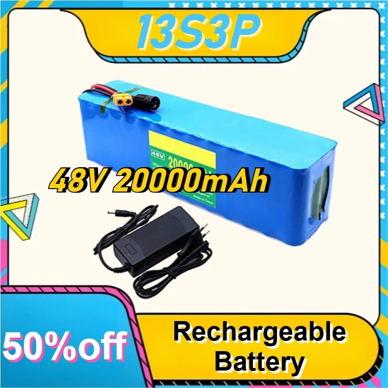 13S3P 48V 20000mAh 18650 Lithium Battery Pack, Electric Scooter Rechargeable Battery with BMS Protection Board
13S3P 48V 20000mAh 18650 Lithium Battery Pack, Electric Scooter Rechargeable Battery with BMS Protection Board
