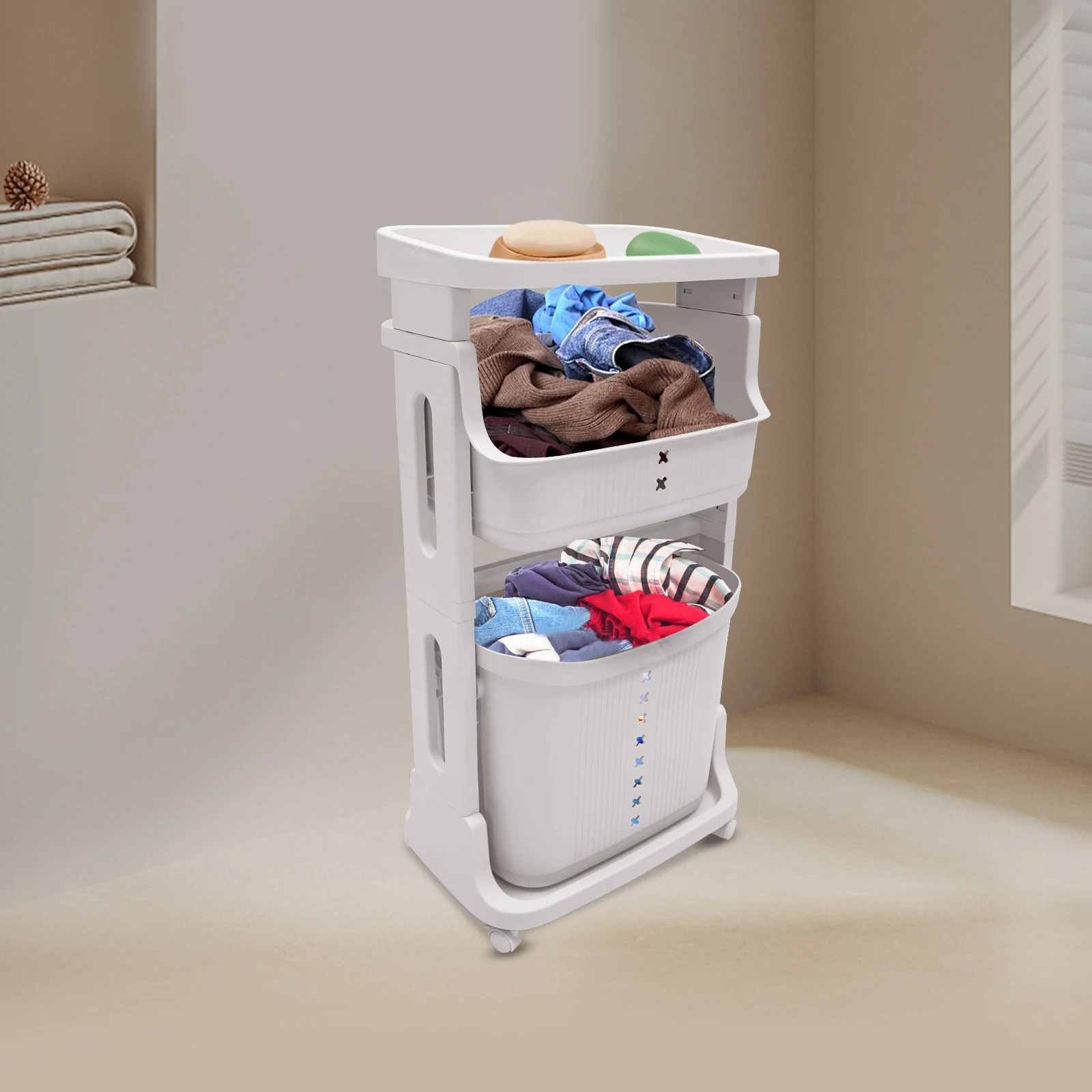 Durable Pop-Up Laundry Hamper with Large 1711.431in Size, 66.14lbs Capacity, Ventilated Design, Removable Basket, Easy to Move
Durable Pop-Up Laundry Hamper with Large 1711.431in Size, 66.14lbs Capacity, Ventilated Design, Removable Basket, Easy to Move