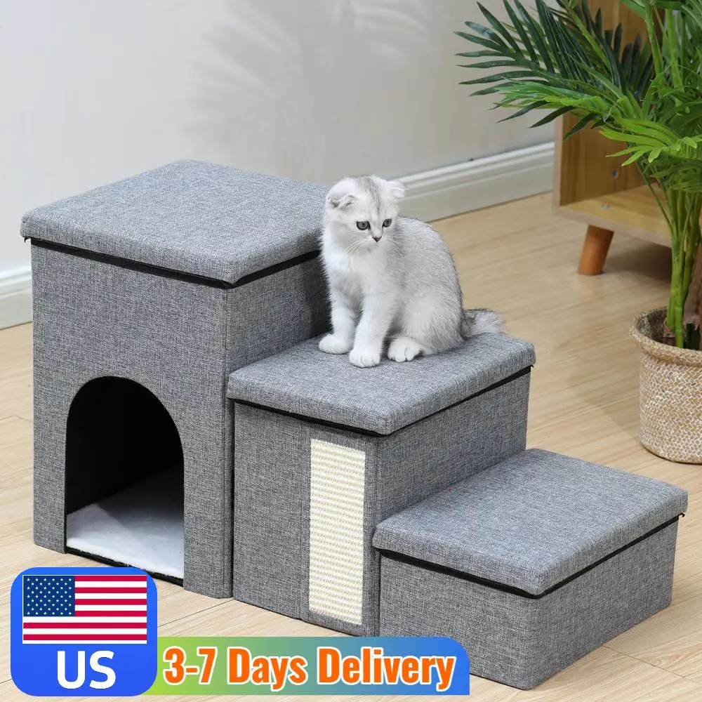 3 Levels Step Pet Climbing Ladder Anti Slip Multifunctional Cat Bed Wear Resist Pet Stairway Storage Box for Cats & Dogs
3 Levels Step Pet Climbing Ladder Anti Slip Multifunctional Cat Bed Wear Resist Pet Stairway Storage Box for Cats & Dogs