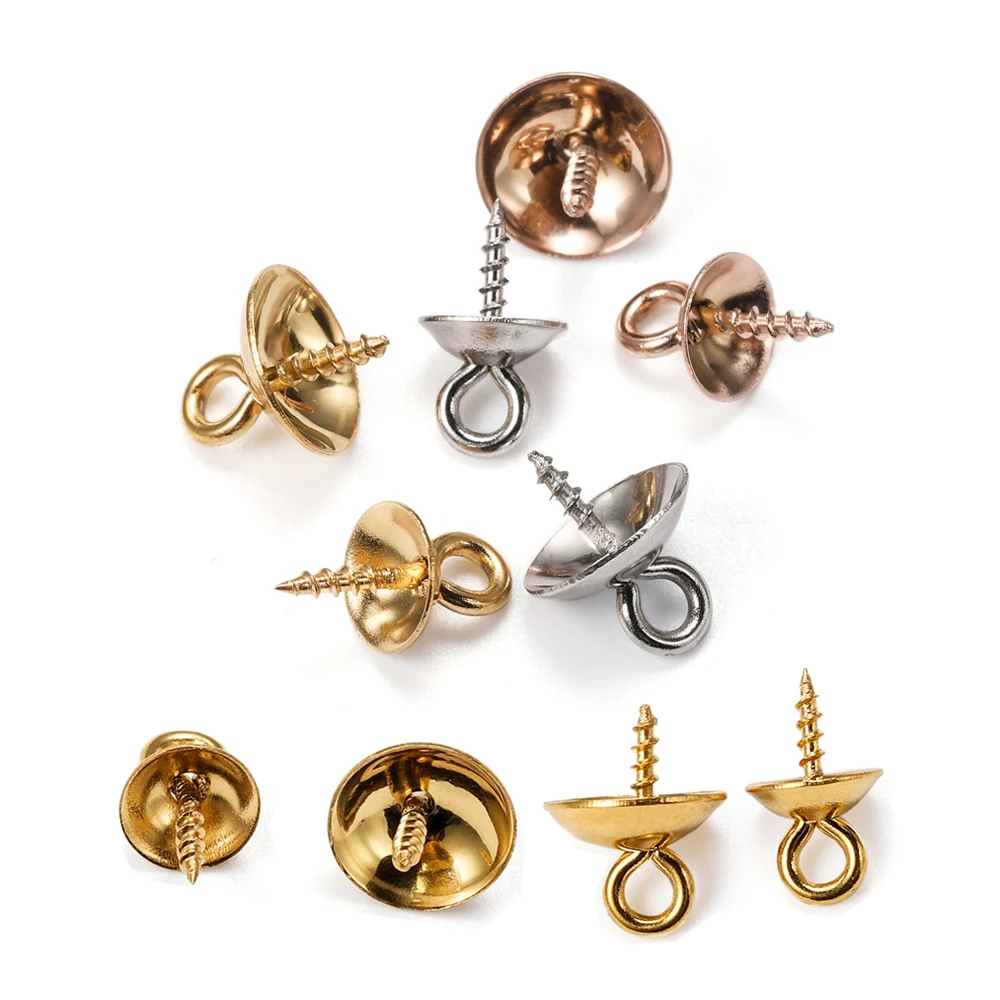 30/50Pcs Stainless Steel Screw Eye Bails Top Drilled Beads End Caps Charms Connectors for Pendant Jewelry Making Supplies
30/50Pcs Stainless Steel Screw Eye Bails Top Drilled Beads End Caps Charms Connectors for Pendant Jewelry Making Supplies