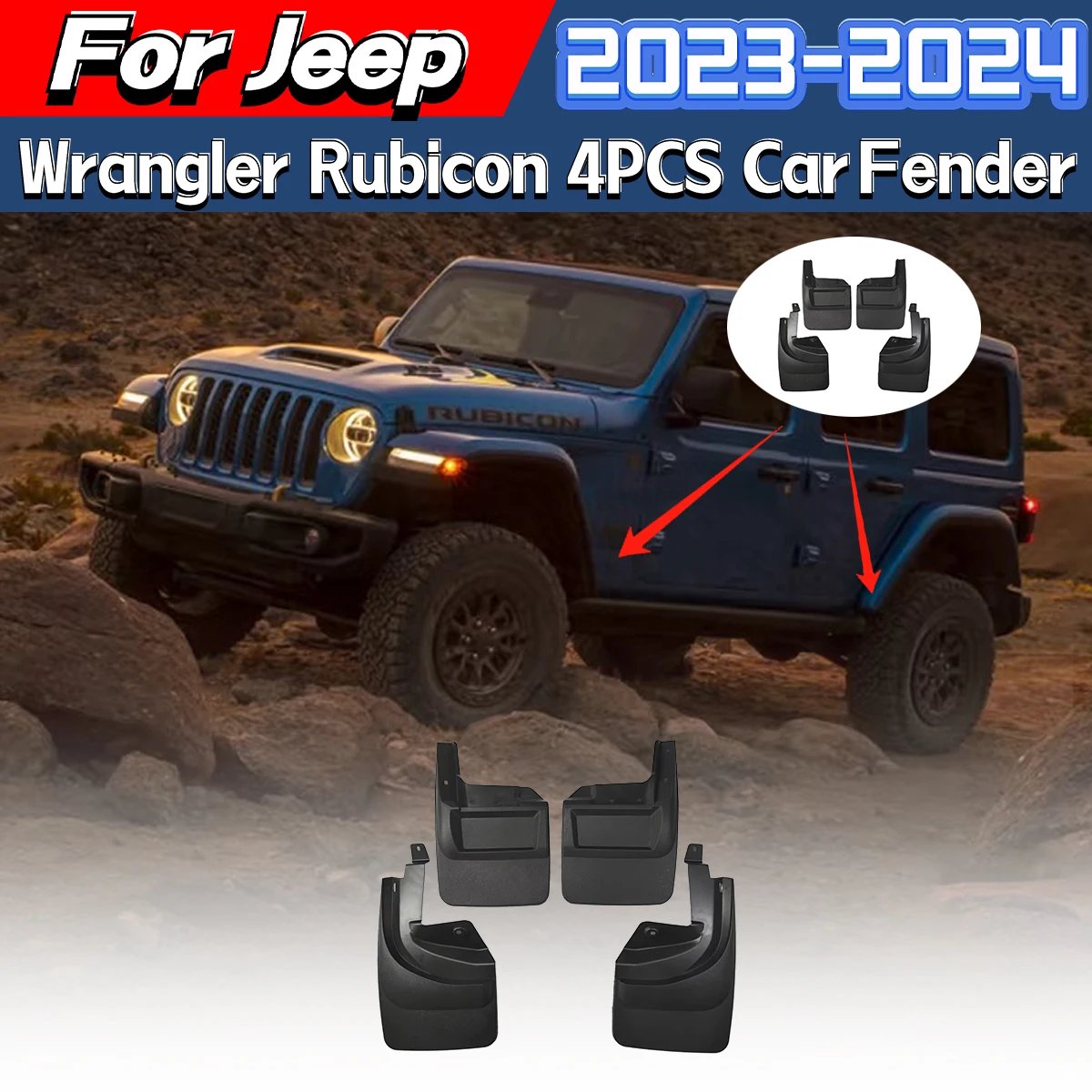 For Jeep Wrangler Rubicon 2023 2024 Auto Fender 4PCS Wheel Sand Protection Fender Body Outdoor Protection Device Accessories
For Jeep Wrangler Rubicon 2023 2024 Auto Fender 4PCS Wheel Sand Protection Fender Body Outdoor Protection Device Accessories