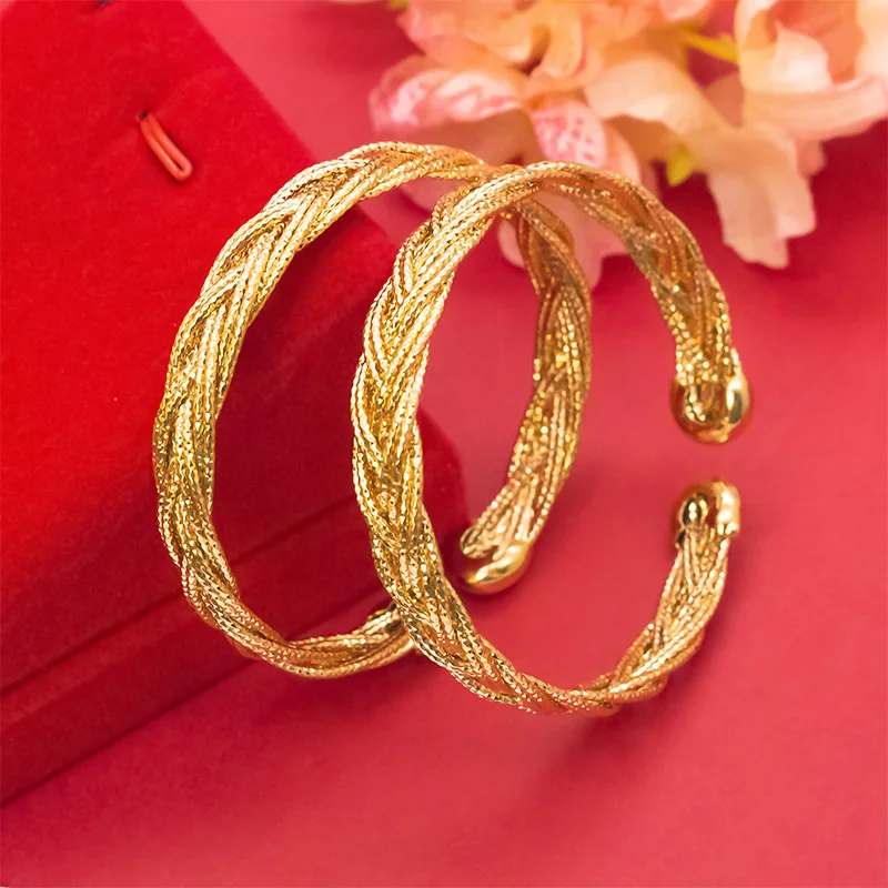 Women's 9999 24K Real Gold New Twill Arrangement Bracelet Women's Fashion Worship Bride Wedding Bracelet
Women's 9999 24K Real Gold New Twill Arrangement Bracelet Women's Fashion Worship Bride Wedding Bracelet