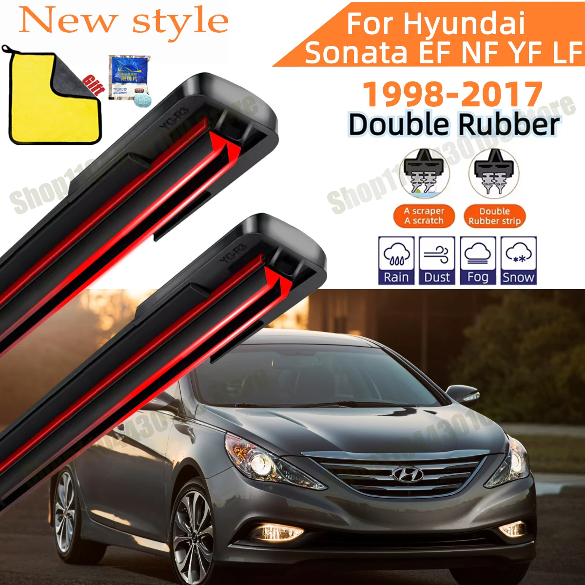 Double Rubber Car Wipers for Hyundai Sonata EF NF YF LF Front Windscreen Wipers Double Rubber Car Wiper Blades Car Accessories
Double Rubber Car Wipers for Hyundai Sonata EF NF YF LF Front Windscreen Wipers Double Rubber Car Wiper Blades Car Accessories