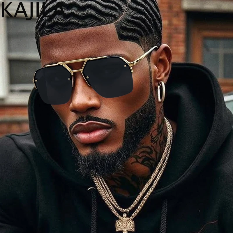 Oversized Square Steampunk Sunglasses Men 2025 Luxury Brand Semi-Rimless Metal Frame Punk Sun Glasses Male Vintage Eyewear UV400
Oversized Square Steampunk Sunglasses Men 2025 Luxury Brand Semi-Rimless Metal Frame Punk Sun Glasses Male Vintage Eyewear UV400