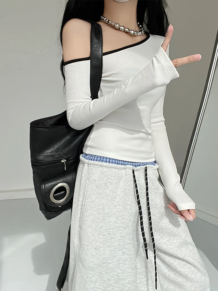 Sexy oulder Bared American Bla And White Colion Color Slant Collar Long Sve Knitted Base irt Women Spring Slim Fi...
Sexy oulder Bared American Bla And White Colion Color Slant Collar Long Sve Knitted Base irt Women Spring Slim Fi...