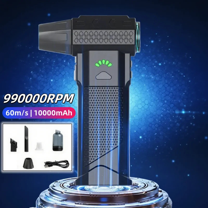 99WRPM Powerful Turbo Air Blower 200g Blowing Force Strong Airflow Turbo Fan Power Bank Function Wireless Compressed Air Duster
99WRPM Powerful Turbo Air Blower 200g Blowing Force Strong Airflow Turbo Fan Power Bank Function Wireless Compressed Air Duster