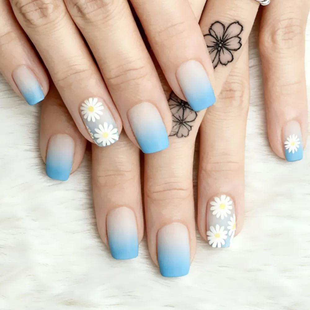 Matte Gradient Blue Press On Nails With Glue Sticker Acrylic Fake Nail Tip DIY French Finger Tips Manicure Accessory
Matte Gradient Blue Press On Nails With Glue Sticker Acrylic Fake Nail Tip DIY French Finger Tips Manicure Accessory