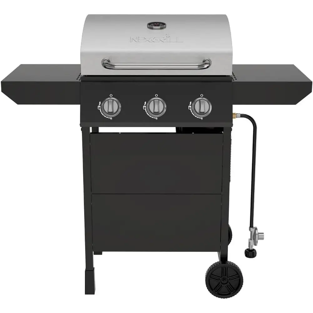 3-Burner Propane Gas Grill, 27,000 BTUs, Stainless Steel Lid, 429 Sq. In. Cooking Area, Ideal for Patio Parties
3-Burner Propane Gas Grill, 27,000 BTUs, Stainless Steel Lid, 429 Sq. In. Cooking Area, Ideal for Patio Parties