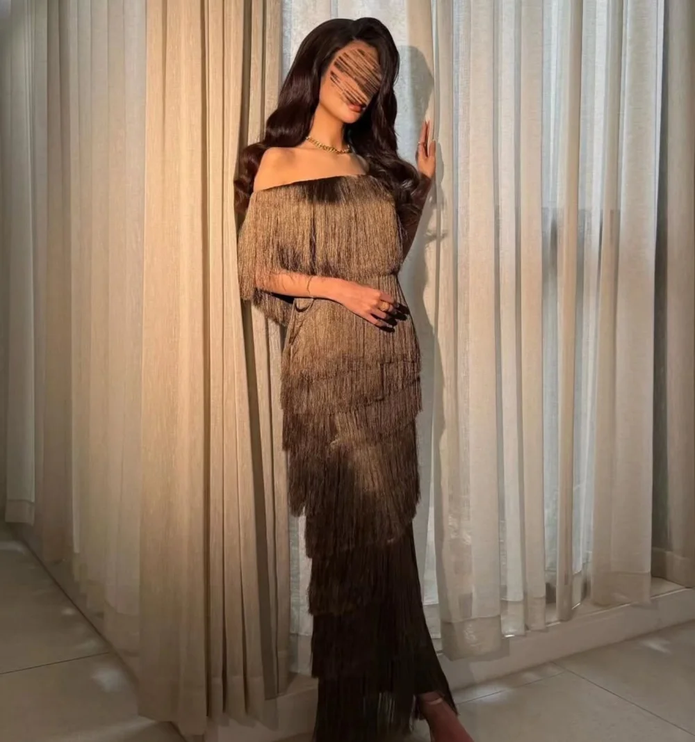 Customized Formal Off-the-shoulder Evening Dress Fashion Tiered Fringe Long Dresses High Quality Elegant Party Wedding
Customized Formal Off-the-shoulder Evening Dress Fashion Tiered Fringe Long Dresses High Quality Elegant Party Wedding