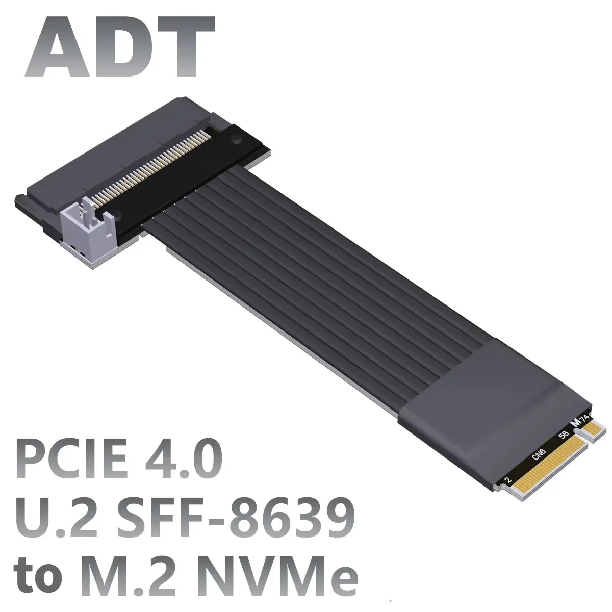 ADT New M.2 Key-M NVMe Slot to U.2 NVMe SFF 8639 SSD Card Turn 180 Degree Splint Vertical Extension Cable PCIE 4.0 x4 Full Speed
ADT New M.2 Key-M NVMe Slot to U.2 NVMe SFF 8639 SSD Card Turn 180 Degree Splint Vertical Extension Cable PCIE 4.0 x4 Full Speed