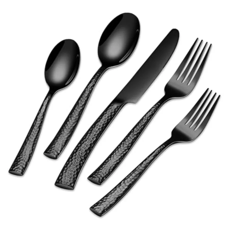 40-Piece Black Hammered Silverware Set Stainless Steel Black Flatware for 8 Mirror Polished Tableware Cutlery Set for Home and
40-Piece Black Hammered Silverware Set Stainless Steel Black Flatware for 8 Mirror Polished Tableware Cutlery Set for Home and