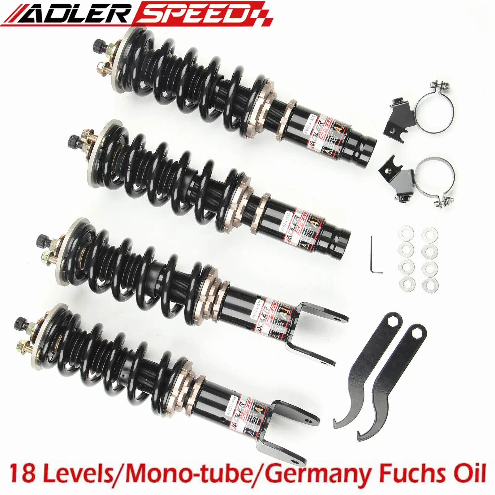 ADLERSPEED 18 Way Adjustable Coilover Shocks for Honda Civic 92-00 Integra 94-01
ADLERSPEED 18 Way Adjustable Coilover Shocks for Honda Civic 92-00 Integra 94-01