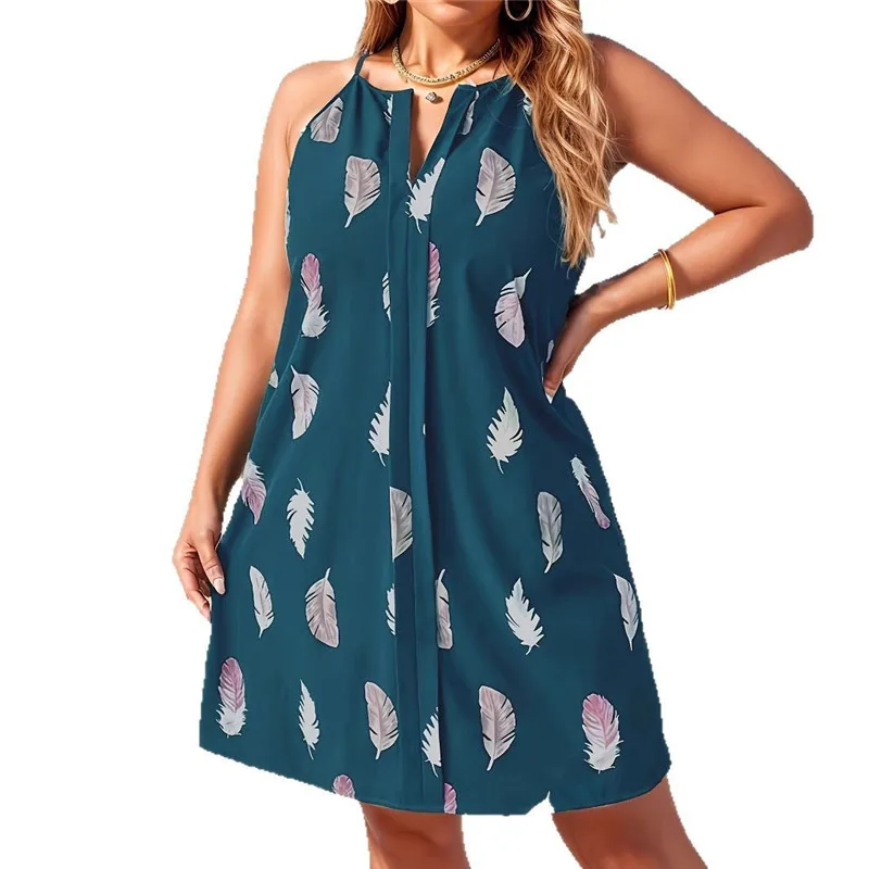 Plus Size Women Dress Summer New 2025 Elegant Sexy Sleeve V-neck Loose Beach Dress Boho Holiday Feather Print Casual Lady Dress
Plus Size Women Dress Summer New 2025 Elegant Sexy Sleeve V-neck Loose Beach Dress Boho Holiday Feather Print Casual Lady Dress