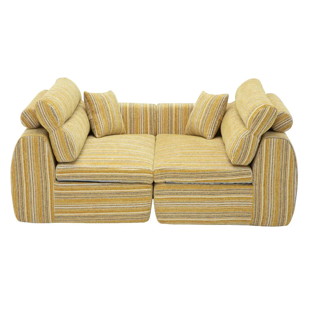 Woven Chenille Striped Compression Sofa, Straight Row Compact Couch with High-Density Sponge, No-Assembly Required Space-Saving Sofa for Living Room, Apartment, Office(Bumblebee Stripe)
Woven Chenille Striped Compression Sofa, Straight Row Compact Couch with High-Density Sponge, No-Assembly Required Space-Saving Sofa for Living Room, Apartment, Office(Bumblebee Stripe)