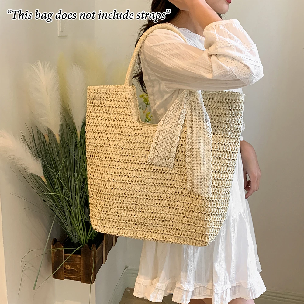 Tote Bag, Straw Woven Handbag, Summer Beach Tote Bag with Lace Scarf, for Daily Use, Travel, Vacation Women
Tote Bag, Straw Woven Handbag, Summer Beach Tote Bag with Lace Scarf, for Daily Use, Travel, Vacation Women