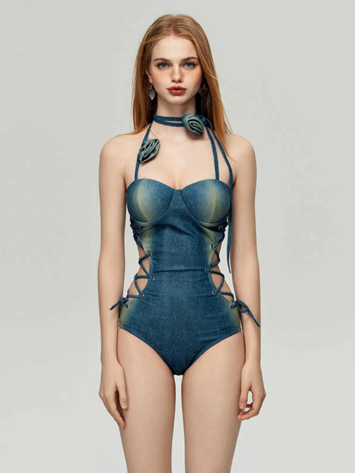 Retro Sle Women's One-Piece Swimsuit Sexy Steel Strap Gathered Bal Tie High ade Bikini Hot Spring Swimming Costume
Retro Sle Women's One-Piece Swimsuit Sexy Steel Strap Gathered Bal Tie High ade Bikini Hot Spring Swimming Costume