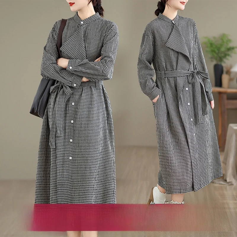 Женская длинная юбка длиной до колена в клетку в стиле ретро, льняная хлопковая длинная юбка Lazy Faion с узором в клетку, весенний сезон
Женская длинная юбка длиной до колена в клетку в стиле ретро, льняная хлопковая длинная юбка Lazy Faion с узором в клетку, весенний сезон