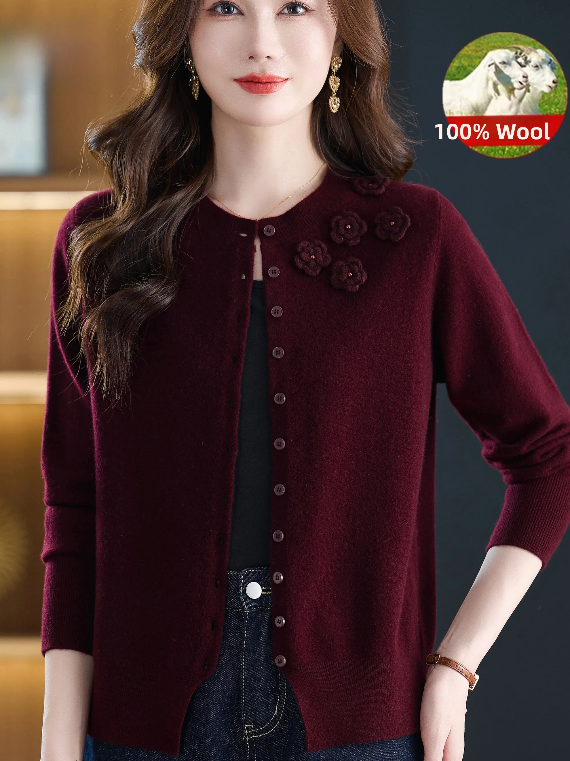 Весна-Осень 00, вязаный открытый кардиган из чистой шерсти, женский круглый свитер Ne с 3D цветами Jaet Ele New Sle Small irt
Весна-Осень 00, вязаный открытый кардиган из чистой шерсти, женский круглый свитер Ne с 3D цветами Jaet Ele New Sle Small irt