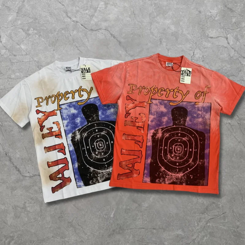 Американские футболки VALLEY High Street Hip Hop Bullseye с буквенным принтом Washed Do Old Свободная футболка с круглым вырезом и короткими рукавами для мужчин и женщин
Американские футболки VALLEY High Street Hip Hop Bullseye с буквенным принтом Washed Do Old Свободная футболка с круглым вырезом и короткими рукавами для мужчин и женщин