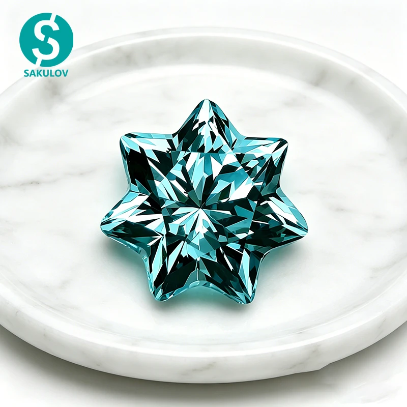 Neon Blue Paraiba Synthetic Tourmaline Heptagram Shape Gemstone New Lab Grown Loose Precious Stones with AGL Certificate
Neon Blue Paraiba Synthetic Tourmaline Heptagram Shape Gemstone New Lab Grown Loose Precious Stones with AGL Certificate