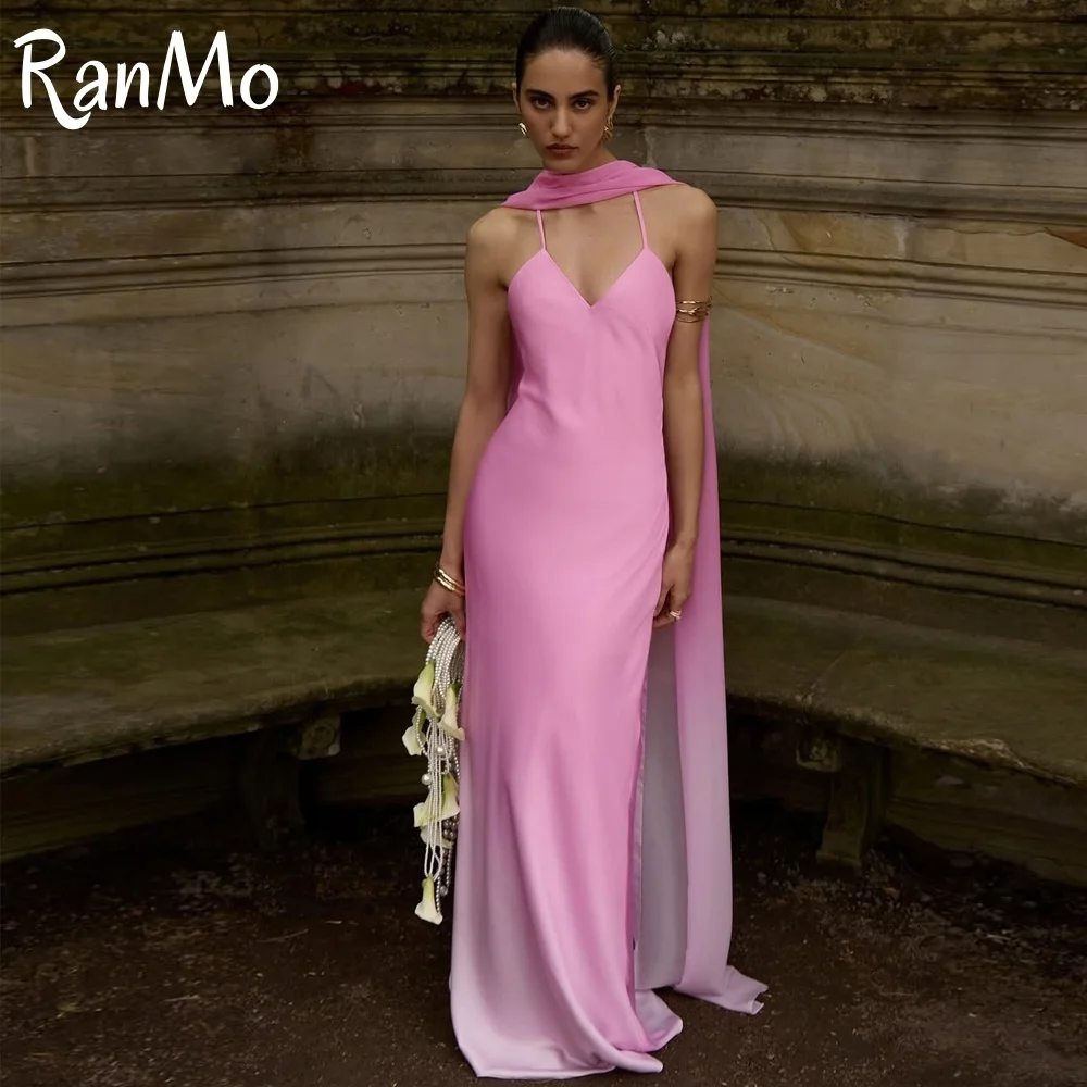 Ranmo 2025 Pink Midi Evening Dress Scarf Satin Elegant Sexy Backless Spaghetti Strap Mid-waist A-line Evening Dress Customied
Ranmo 2025 Pink Midi Evening Dress Scarf Satin Elegant Sexy Backless Spaghetti Strap Mid-waist A-line Evening Dress Customied