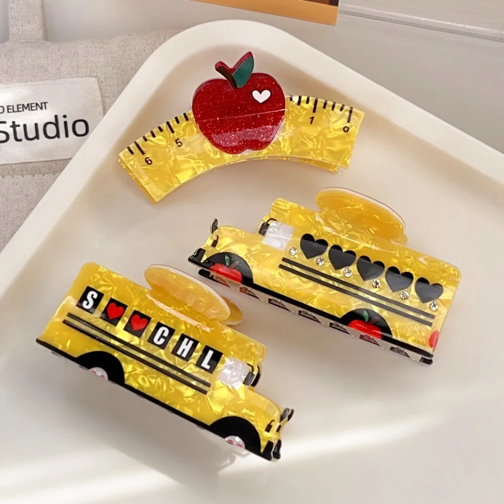 DS Creative Apple Ruler School Bus Hair Claw 8.9CM Medium Acrylic Claw Clips Trendy Hair Clips for Women Girls Hair Accessories
DS Creative Apple Ruler School Bus Hair Claw 8.9CM Medium Acrylic Claw Clips Trendy Hair Clips for Women Girls Hair Accessories