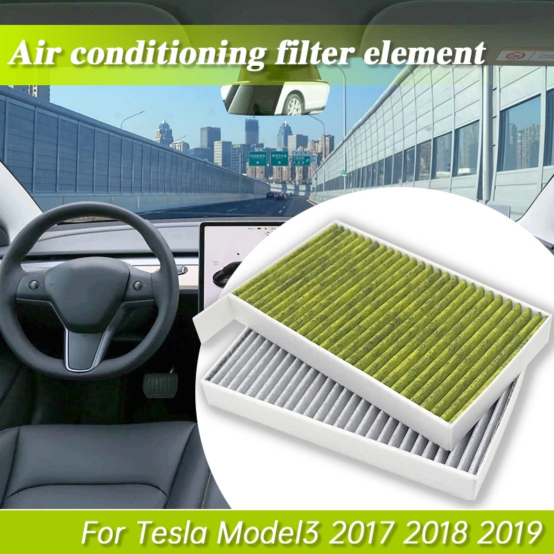 2Pcs 1107681-00-A Car Cabin Air Filter Replacement With Activated Carbon For Tesla Model 3 2017 2018 2019 Air Conditioning Filte
2Pcs 1107681-00-A Car Cabin Air Filter Replacement With Activated Carbon For Tesla Model 3 2017 2018 2019 Air Conditioning Filte