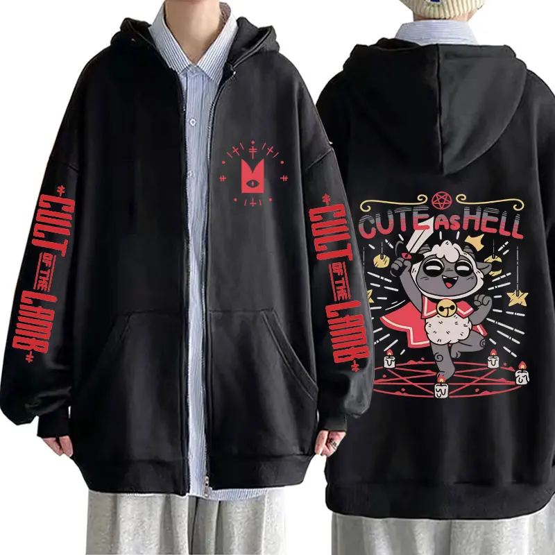 Game Cult of The Lamb Graphic Zipper Hoodies Men Women Casual Oversized Zip Up Jacket Coat Male Vintage Fleece Cotton Hoodies
Game Cult of The Lamb Graphic Zipper Hoodies Men Women Casual Oversized Zip Up Jacket Coat Male Vintage Fleece Cotton Hoodies