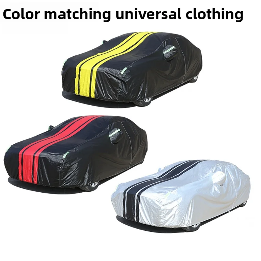 190T Universal Cross-border Color-block Dust Cover, All-season Sun Protection, Rainproof, Insulated, Thickened Car Cover
190T Universal Cross-border Color-block Dust Cover, All-season Sun Protection, Rainproof, Insulated, Thickened Car Cover