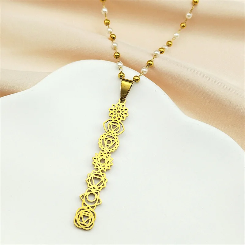Yoga 7 Chakra Birth Flower Pendant Necklace for Women Girls Stainless Steel Gold Color Reiki Healing Amulet Beads Chain Jewelry
Yoga 7 Chakra Birth Flower Pendant Necklace for Women Girls Stainless Steel Gold Color Reiki Healing Amulet Beads Chain Jewelry