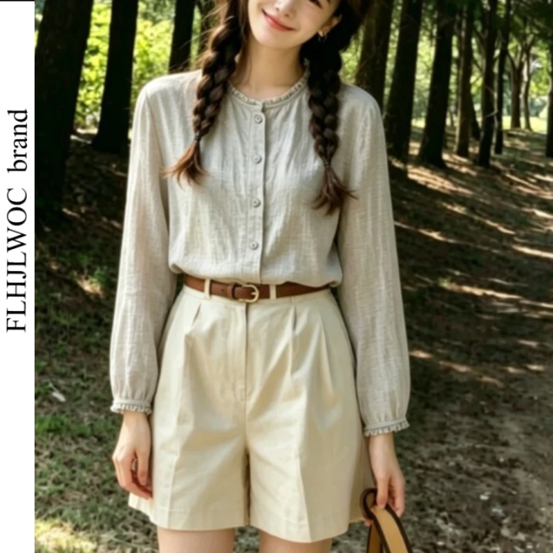 Cotton Linen Tops Blouses New 2026 Autumn Cute Japanese Style Girls Casual Loose Chic Korea Retro Vintage Ruffles Hemp Shirts
Cotton Linen Tops Blouses New 2026 Autumn Cute Japanese Style Girls Casual Loose Chic Korea Retro Vintage Ruffles Hemp Shirts