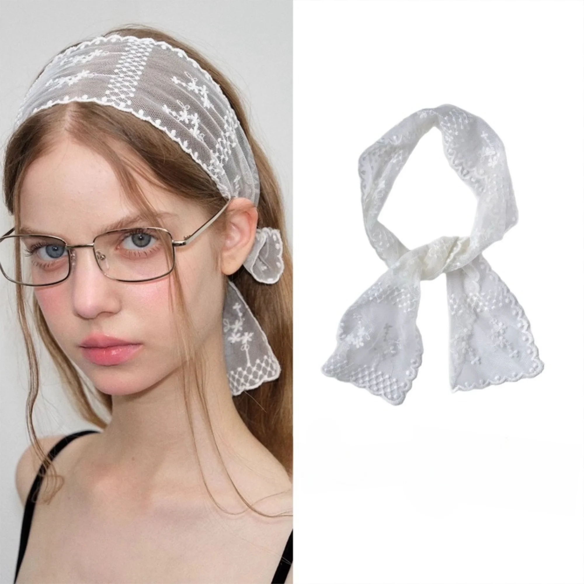 Fashion Lace Summer Neck Strap Sweet Flower Headbands Long Multi-functional Neckerchief for Women
Fashion Lace Summer Neck Strap Sweet Flower Headbands Long Multi-functional Neckerchief for Women