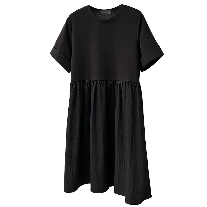 2026 Summer Plus Size Black Dress Women Short Sleeve O-Neck Midi Tunic Dress Casual Slim Fit Tee Dress For Curvy Ladies 2627
2026 Summer Plus Size Black Dress Women Short Sleeve O-Neck Midi Tunic Dress Casual Slim Fit Tee Dress For Curvy Ladies 2627