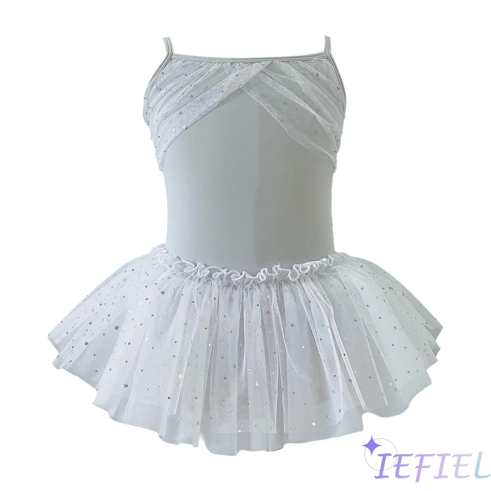 Kids Girls Ballet Latin Dance Dress Spaghetti Straps Ruched Bodice Sequin Tulle Dress for Stage Dance Practice Performance
Kids Girls Ballet Latin Dance Dress Spaghetti Straps Ruched Bodice Sequin Tulle Dress for Stage Dance Practice Performance