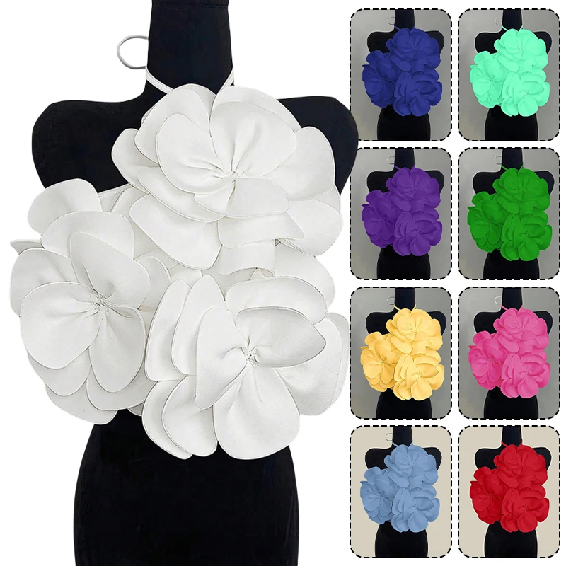 Summer Women 3D Flower Chic Tops Sexy Halter Lace-Up Backless Crop Tops Y2K Camisole Corset Vacation Party Club Beachwear
Summer Women 3D Flower Chic Tops Sexy Halter Lace-Up Backless Crop Tops Y2K Camisole Corset Vacation Party Club Beachwear