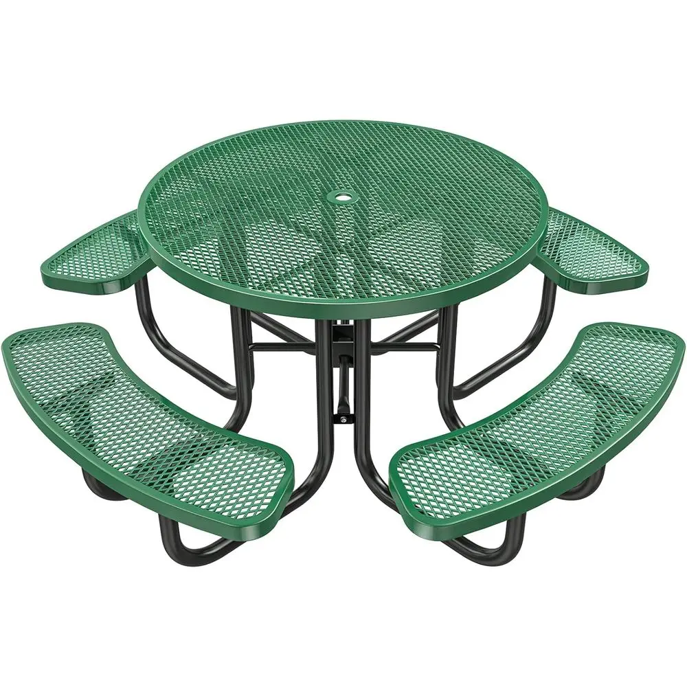 Durable Outdoor Metal Patio Dining Table with Umbrella Hole and Green Circle Design (47)
Durable Outdoor Metal Patio Dining Table with Umbrella Hole and Green Circle Design (47)