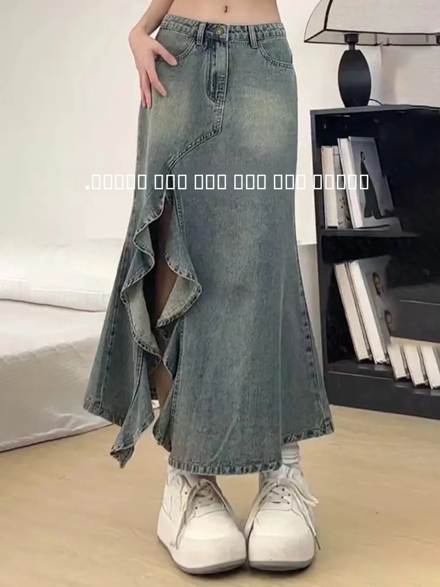 Джинсовая юбка-трапеция с высокой талией для женщин, удлиненная, облегающая, летняя, модная, для повседневной носки, в корейском стиле
Джинсовая юбка-трапеция с высокой талией для женщин, удлиненная, облегающая, летняя, модная, для повседневной носки, в корейском стиле