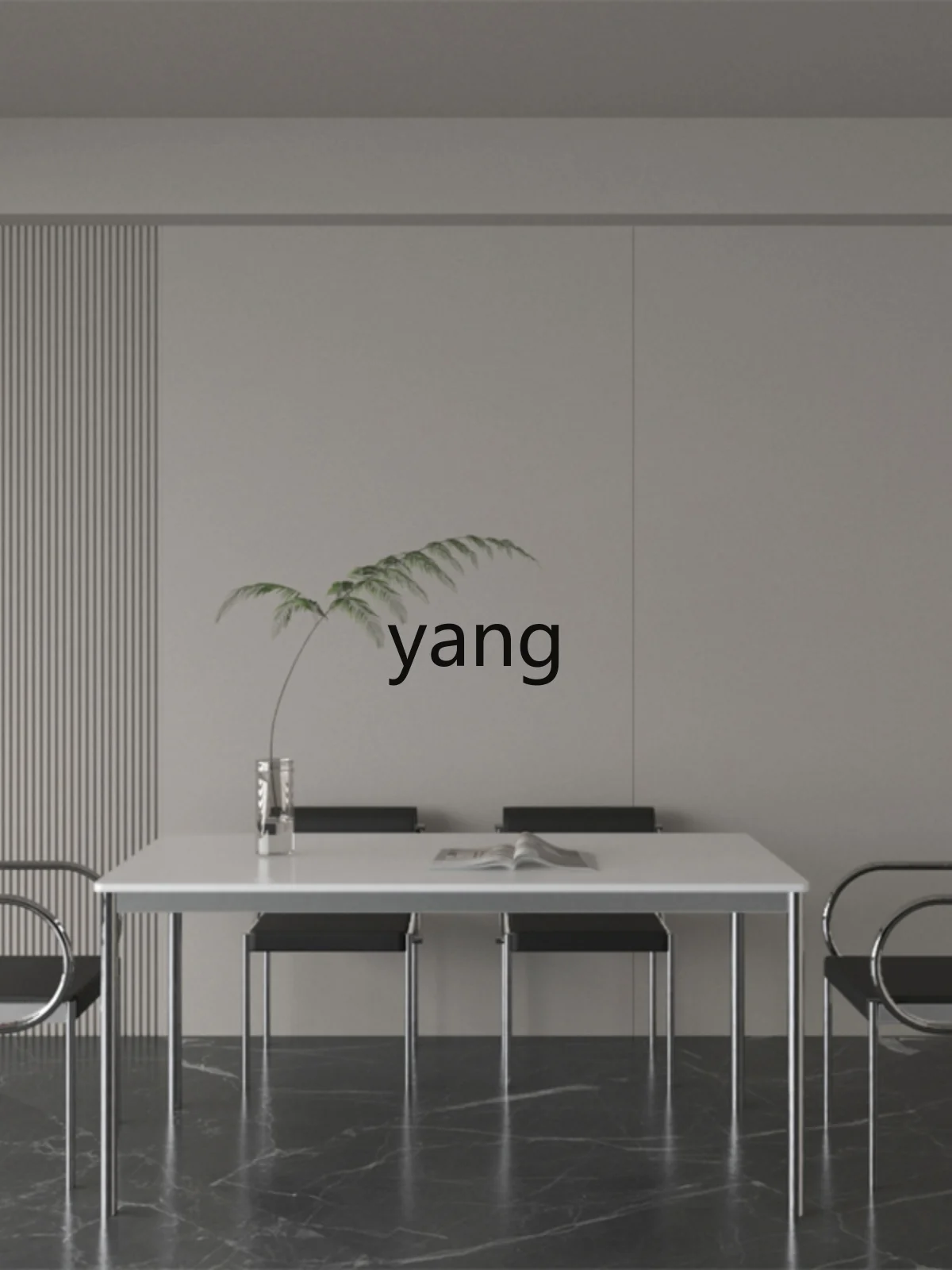 LTT rock slab dining table and chair simple stainless steel office table and chair rectangular pure white computer desk
LTT rock slab dining table and chair simple stainless steel office table and chair rectangular pure white computer desk