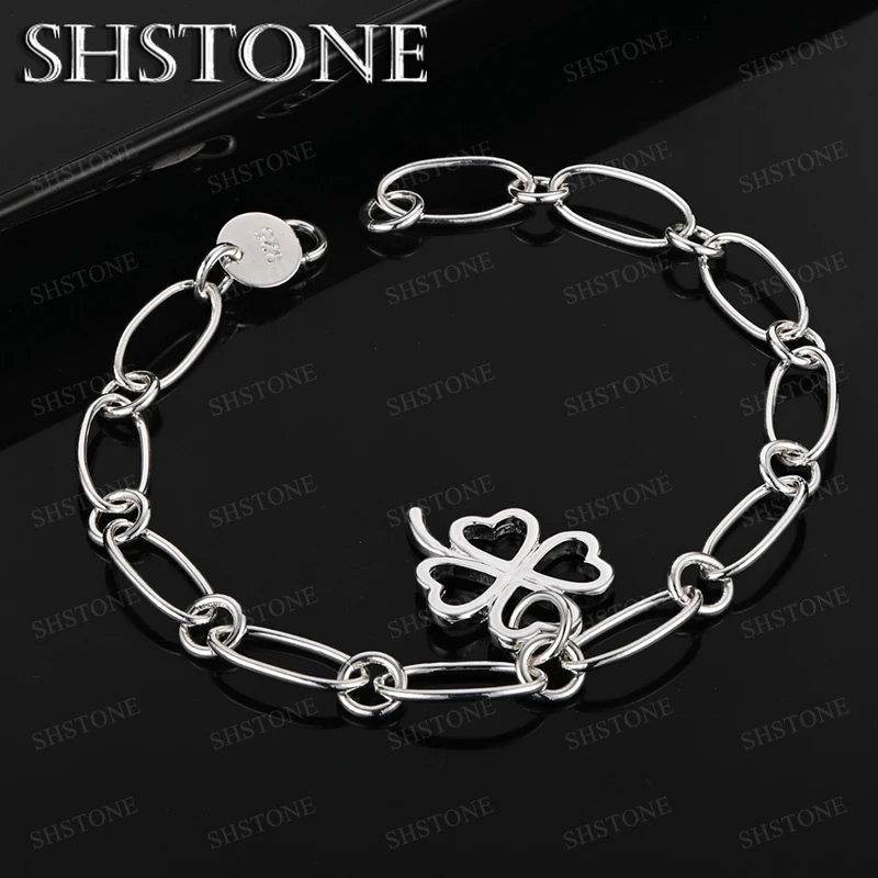 925 Sterling Silver Bracelet Four Leaf Clover Bracelet Chain For Women Men Engagement Party Wedding Gift Fashion Charm Jewelry
925 Sterling Silver Bracelet Four Leaf Clover Bracelet Chain For Women Men Engagement Party Wedding Gift Fashion Charm Jewelry