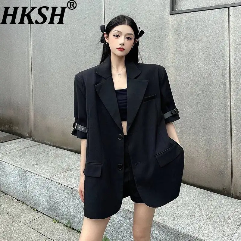 HKSH Women's Blazer Dark Style Cuff Belt Design Shoulder Pad Short Sleeve Loose Casual Stylish Niche Elegant Suit-Jacket HK25473
HKSH Women's Blazer Dark Style Cuff Belt Design Shoulder Pad Short Sleeve Loose Casual Stylish Niche Elegant Suit-Jacket HK25473