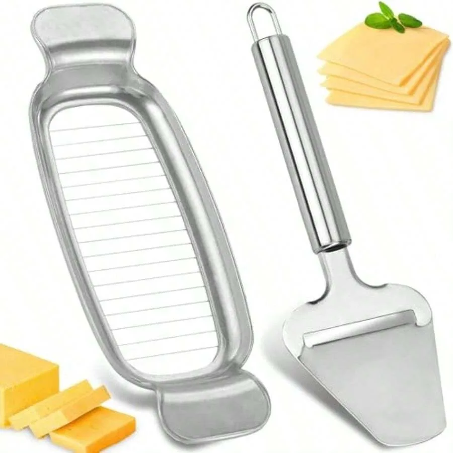 2 Pack Cheese Slicers Wire Butter Slicer Cutter With Cheese Plane Tool For Soft Semi-Hard Hard
2 Pack Cheese Slicers Wire Butter Slicer Cutter With Cheese Plane Tool For Soft Semi-Hard Hard