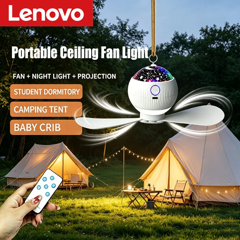 Lenovo orm Room Mini Ceiling Portable Fan Type-C Fast Charging High-Power Quiet Remote-Controlled Projector lamp for Camping
Lenovo orm Room Mini Ceiling Portable Fan Type-C Fast Charging High-Power Quiet Remote-Controlled Projector lamp for Camping