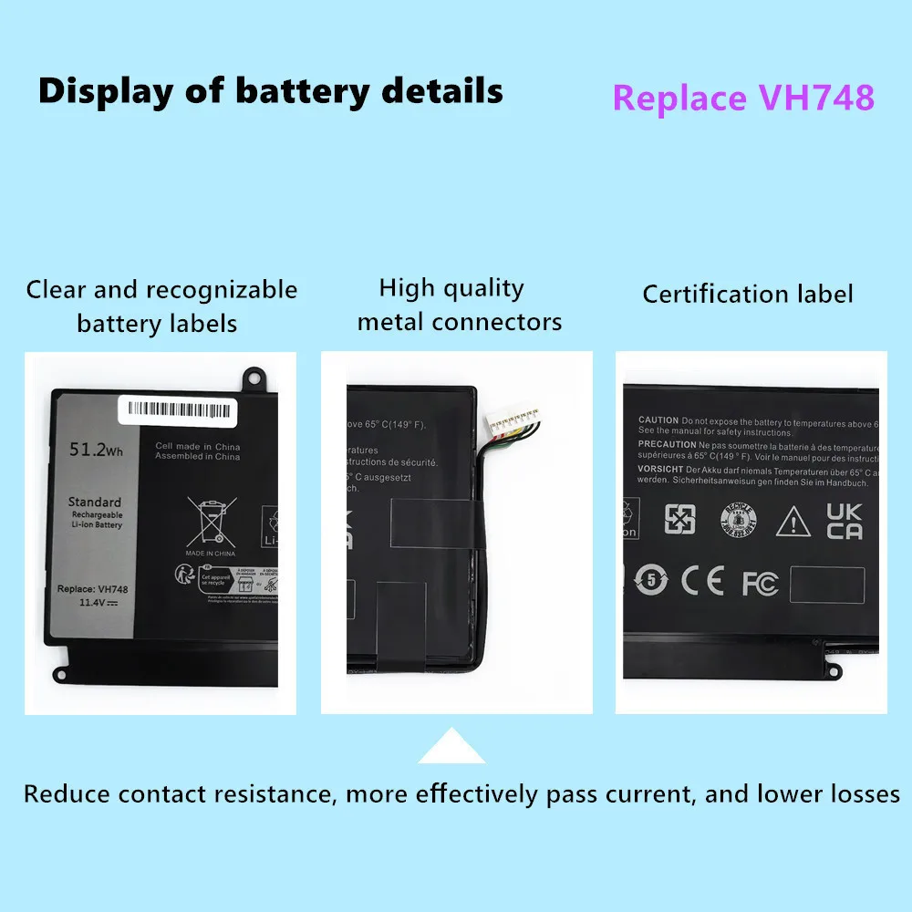 VH748 P43F P41G Battery For Dell Vostro 5460 5470 5480 5560 Series For Inspiron 14 5439
VH748 P43F P41G Battery For Dell Vostro 5460 5470 5480 5560 Series For Inspiron 14 5439