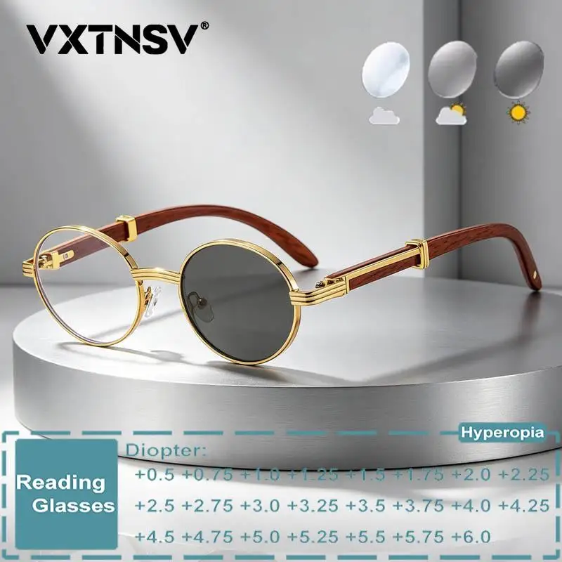 Vintage Imitating Wood Legs Photochromic Reading Glasses Oval Frame Men Women Anti Blue Light Prescription Optical Eyewear
Vintage Imitating Wood Legs Photochromic Reading Glasses Oval Frame Men Women Anti Blue Light Prescription Optical Eyewear