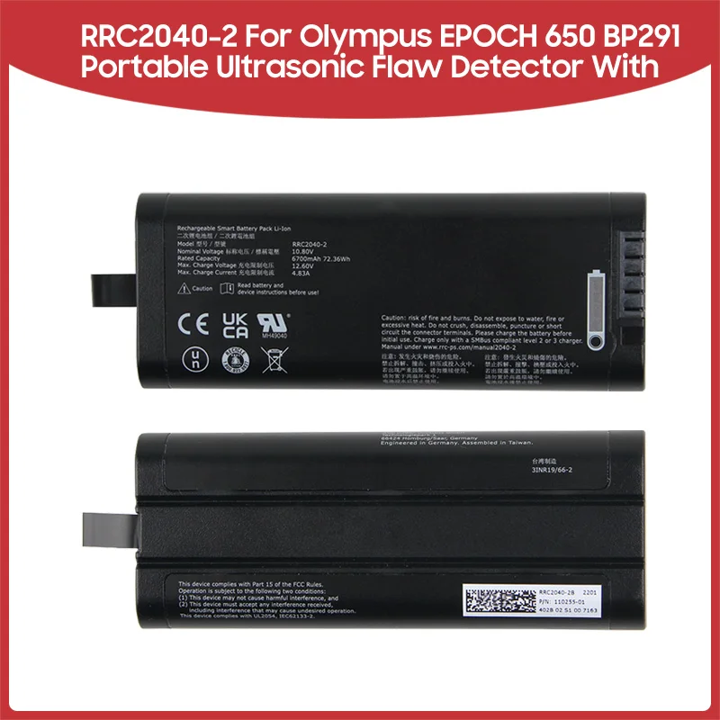 6700mAh High Capacity Battery RRC2040-2 For Olympus EPOCH 650 BP291 Portable Ultrasonic Flaw Detector With 72.36Wh 10.8V
6700mAh High Capacity Battery RRC2040-2 For Olympus EPOCH 650 BP291 Portable Ultrasonic Flaw Detector With 72.36Wh 10.8V
